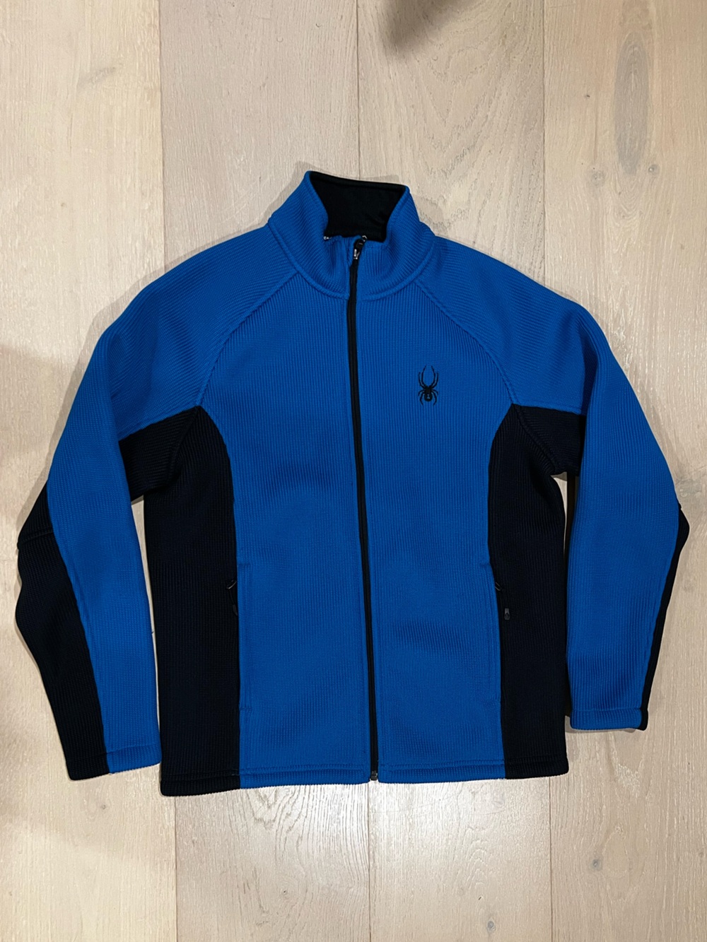 Spyder Men's Blue & Black Full Zip Fleece Jacket Size Medium